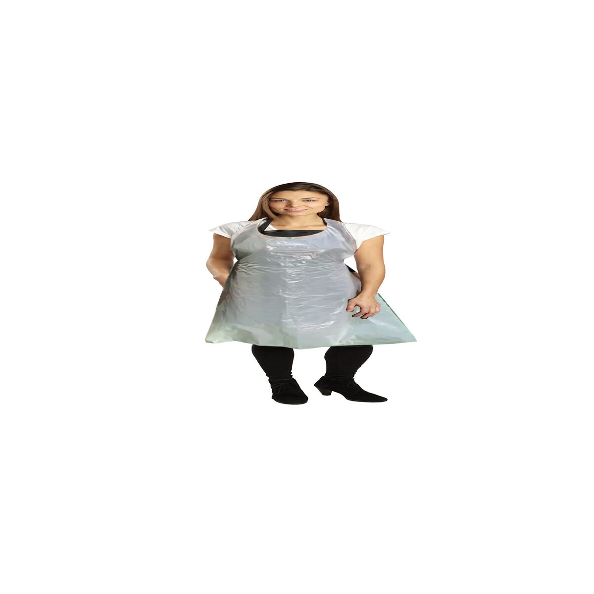 *White Disposable Salon Apron 50pc PPE BF2024