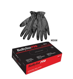 BABYLISS Style Touch Black Vinyl Gloves MEDIUM BESTOUCBMUCC
