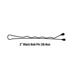 Black Crimped Bobby Pins, 2 Inch,  1lb BESBOBREGBKUCC CR12