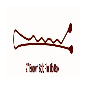 Brown Crimped Bobby Pins, 2 Inch, 1lb BESBOBREGBRUCC CR12