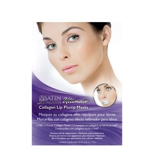 SATIN SMOOTH Collagen Lip Plump Mask, 3 Masks/Box, (Sold by Case)