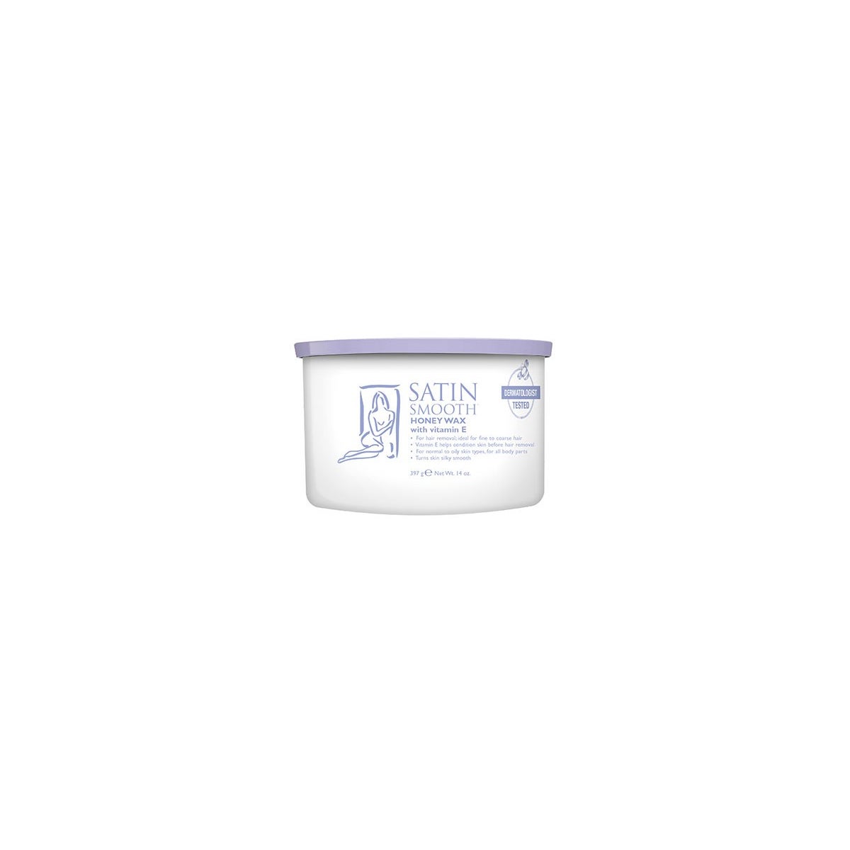 @SATIN SMOOTH Honey Wax Enriched with Vitamin E 14oz CR12 814141