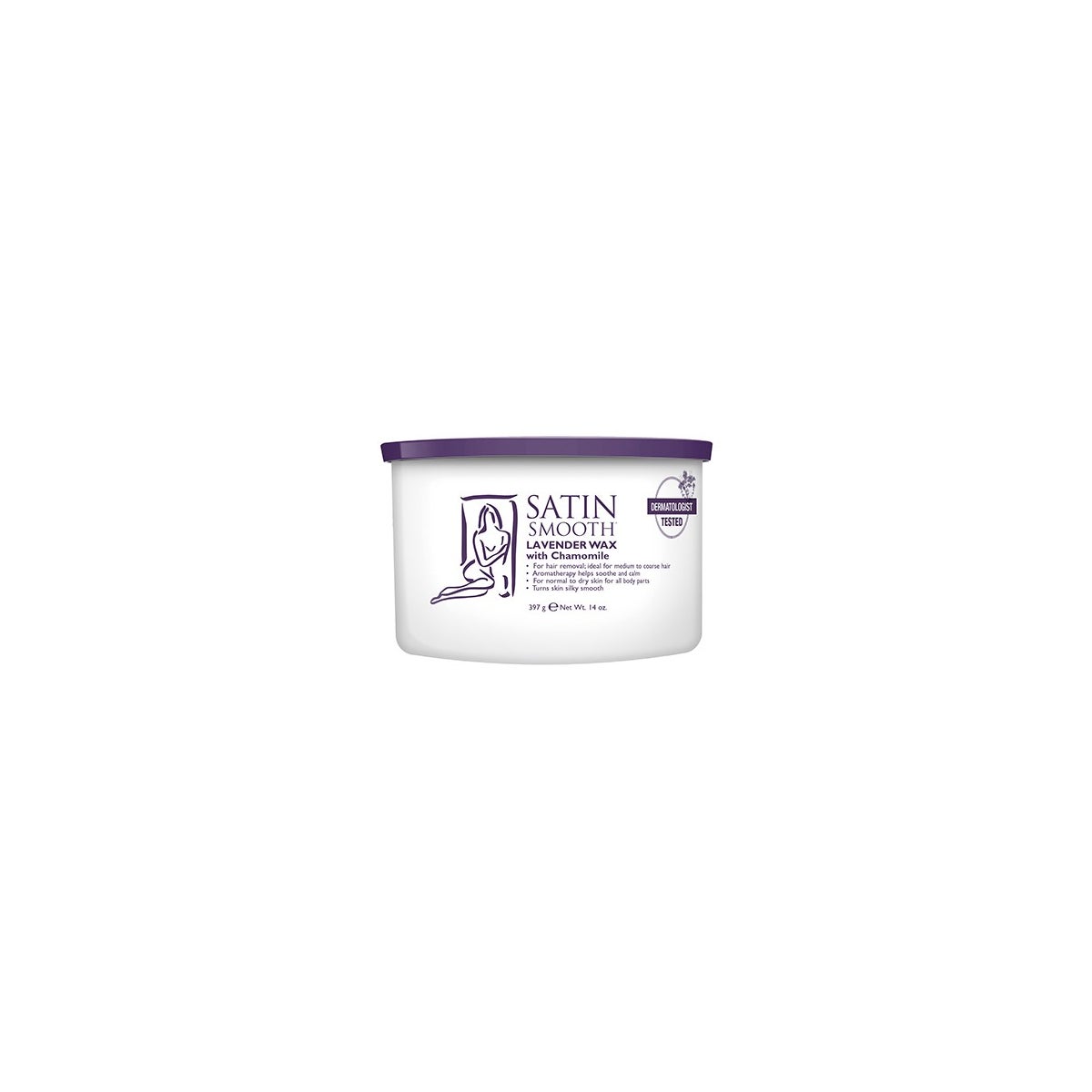 @SATIN SMOOTH Lavender and Chamomile Cream Depilatory Wax 14oz CR12 814145