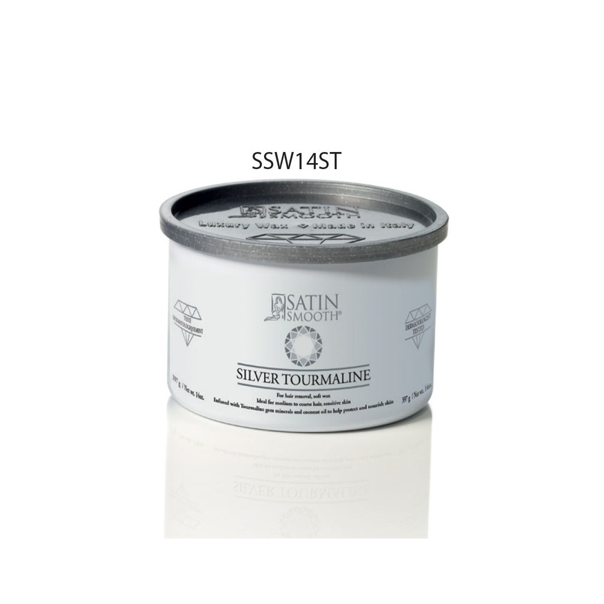 SATIN SMOOTH Silver Tourmaline Soft Cream Wax 14oz 814148