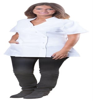 @White Coverall Jacket, Large, Polyester TECHJAKPKTLGC