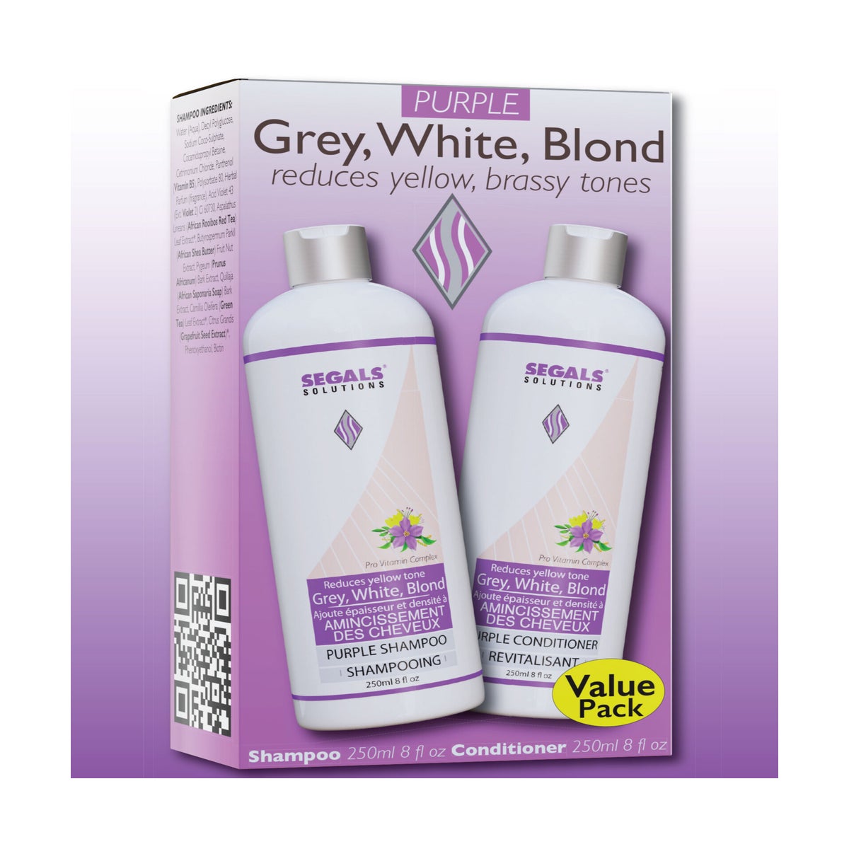 250ML DUO SEGAL SILVER SHINE PURPLE SHAMPOO AND CONDITIONER
