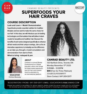 Biotop Superfoods Your Hair Craves NOV 17 2025 TORONTO 9am-12pm
