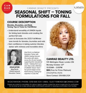 LANZA Toning Formulations for Fall Look & Learn OCT 20 2025 LONDON