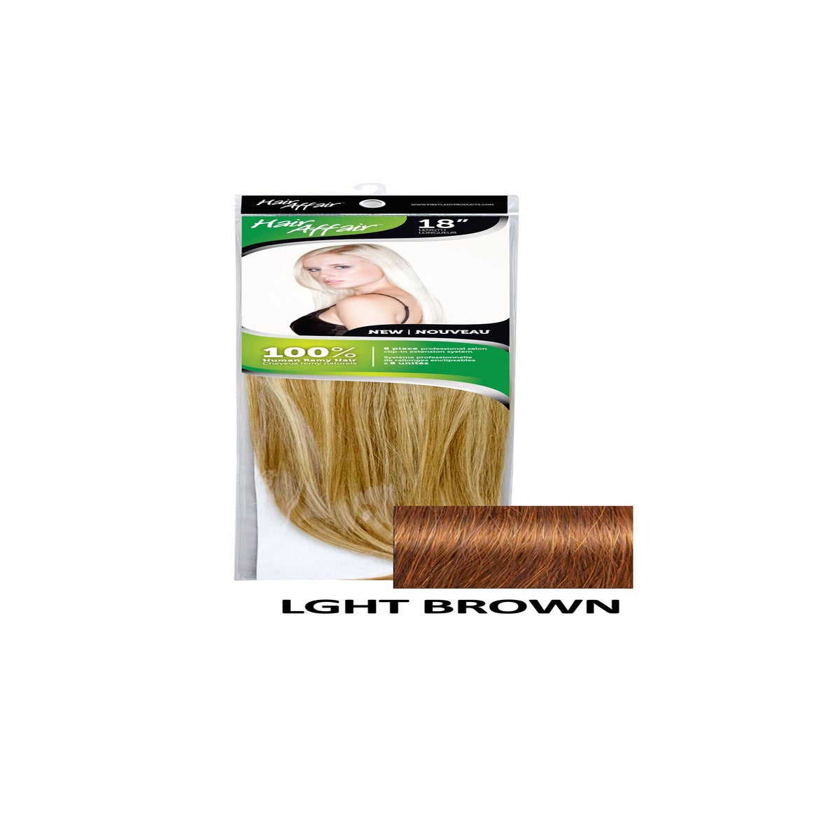 HH 18in 8PC 4HH LGHT BROWN