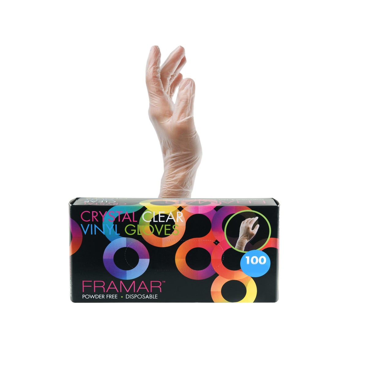 Foil It Large Vinyl Crystal Clear Powder Free Gloves 100 Per Box CR10