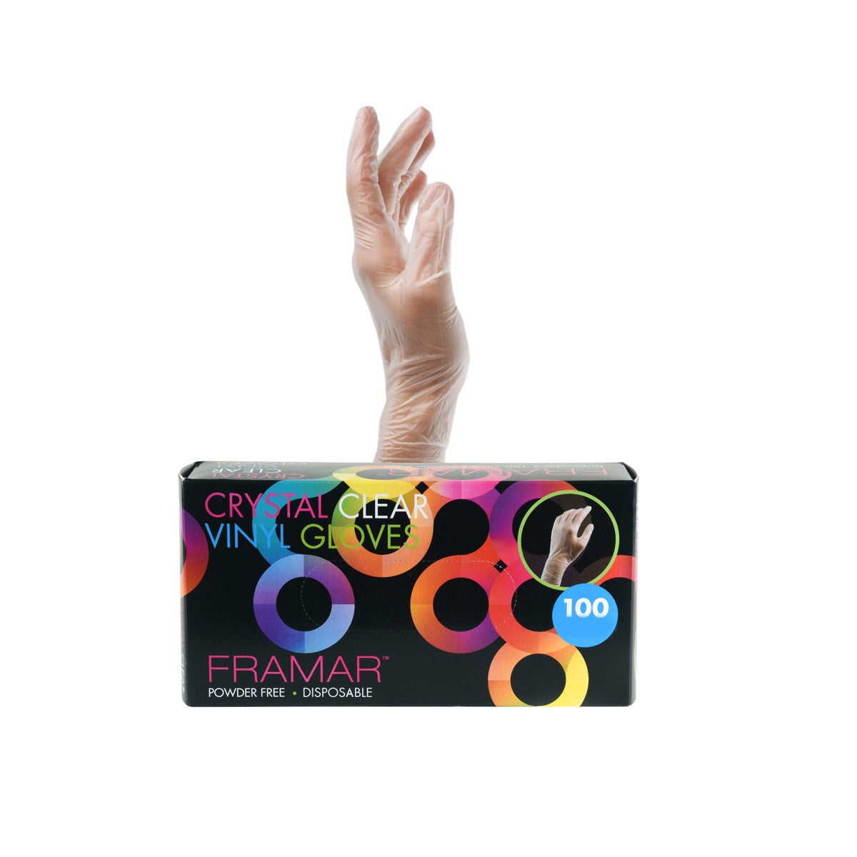 Foil It Large Vinyl Crystal Clear Powder Free Gloves 100 Per Box CR10