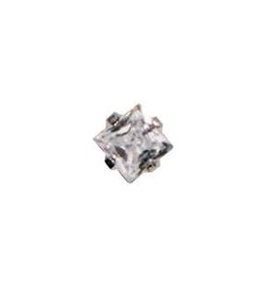 PP 3mm Square Cubic Zirconia EARRING