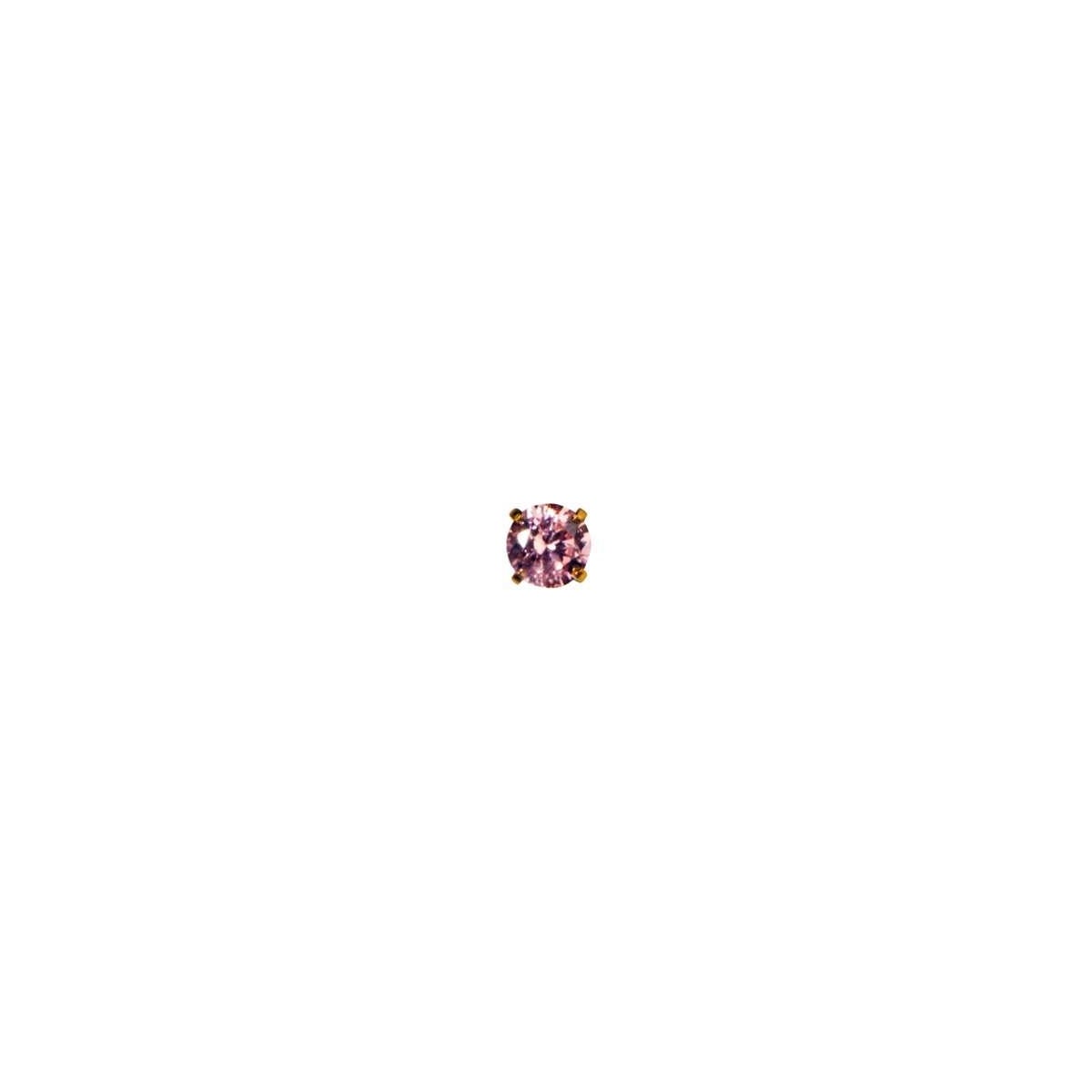 24K GP 5mm Pink Ice CZ EARRING