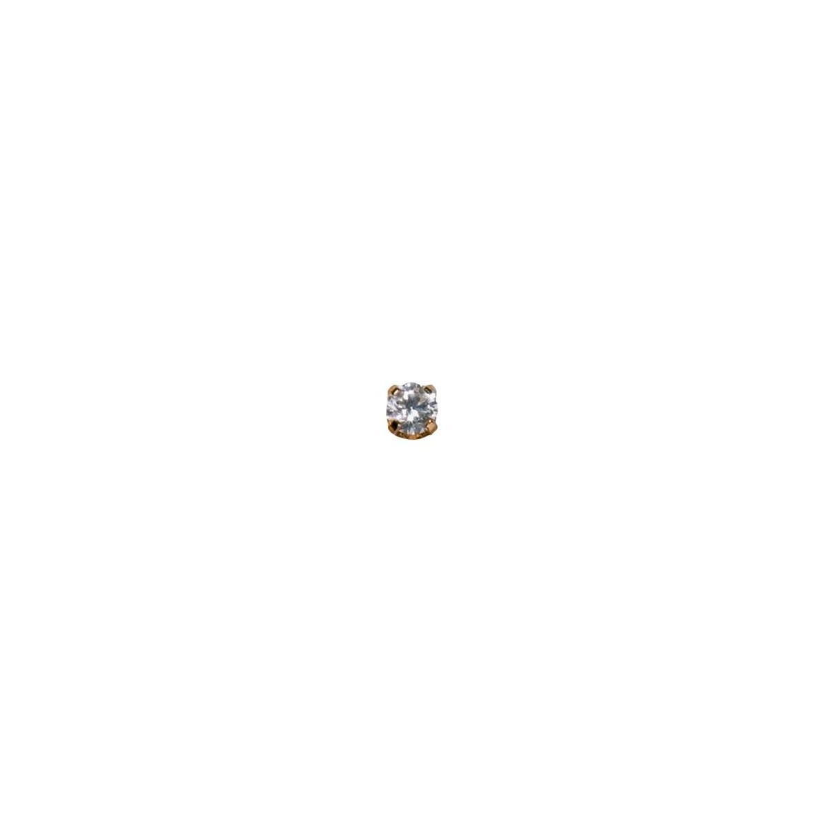 24K GP 3mm Cubic Zirconia CZ EARRING