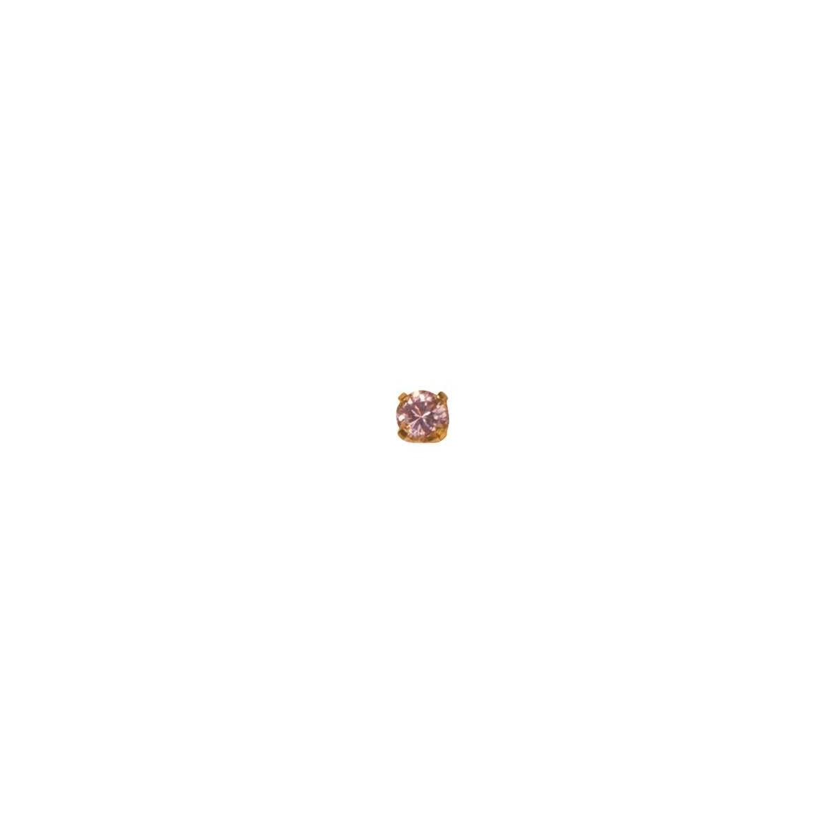 24K GP 3mm Pink Ice Cubic Zirconia EARRI