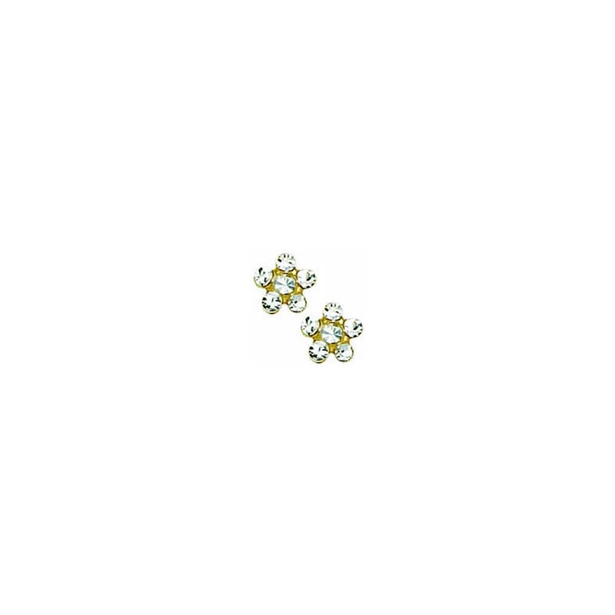 2025 10k White Gold Flower Crystal EARRING