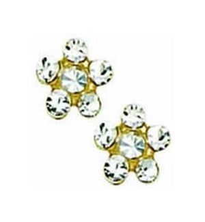 2025 10k White Gold Flower Crystal EARRING