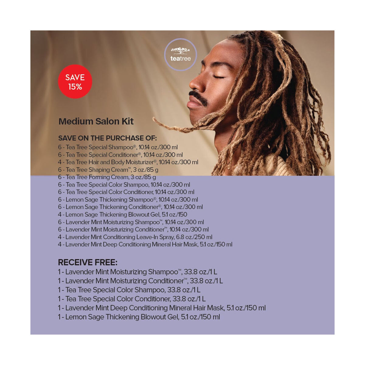 ! TEA TREE MEDIUM SALON KIT (NEW DOOR KIT 2025 )