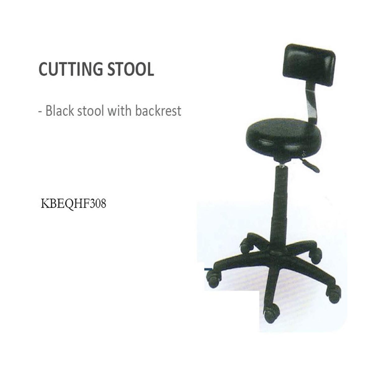 Black Stool With Backrest HF308