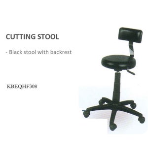 Black Stool With Backrest HF308