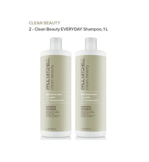! Clean Beauty EVERYDAY Shampoo Liter Duo JA2022 OPENSTOCK