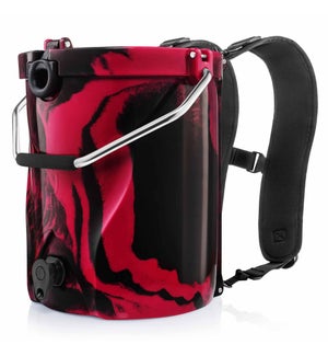 BackTap Rotomolded 3-gallon backpack cooler - Red and White Swirl