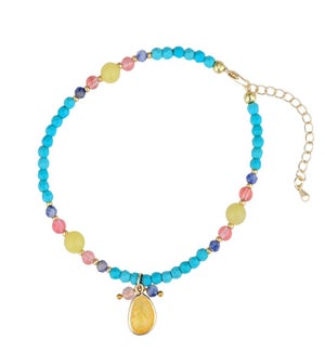 Citrine Turquoise Anklet