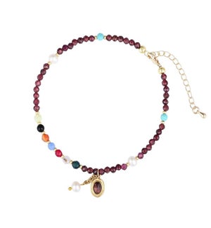 Purple Tiger Eye Anklet