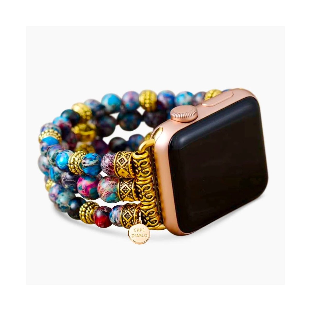 Deep Sea Jasper Stretch Apple Watch Strap Large