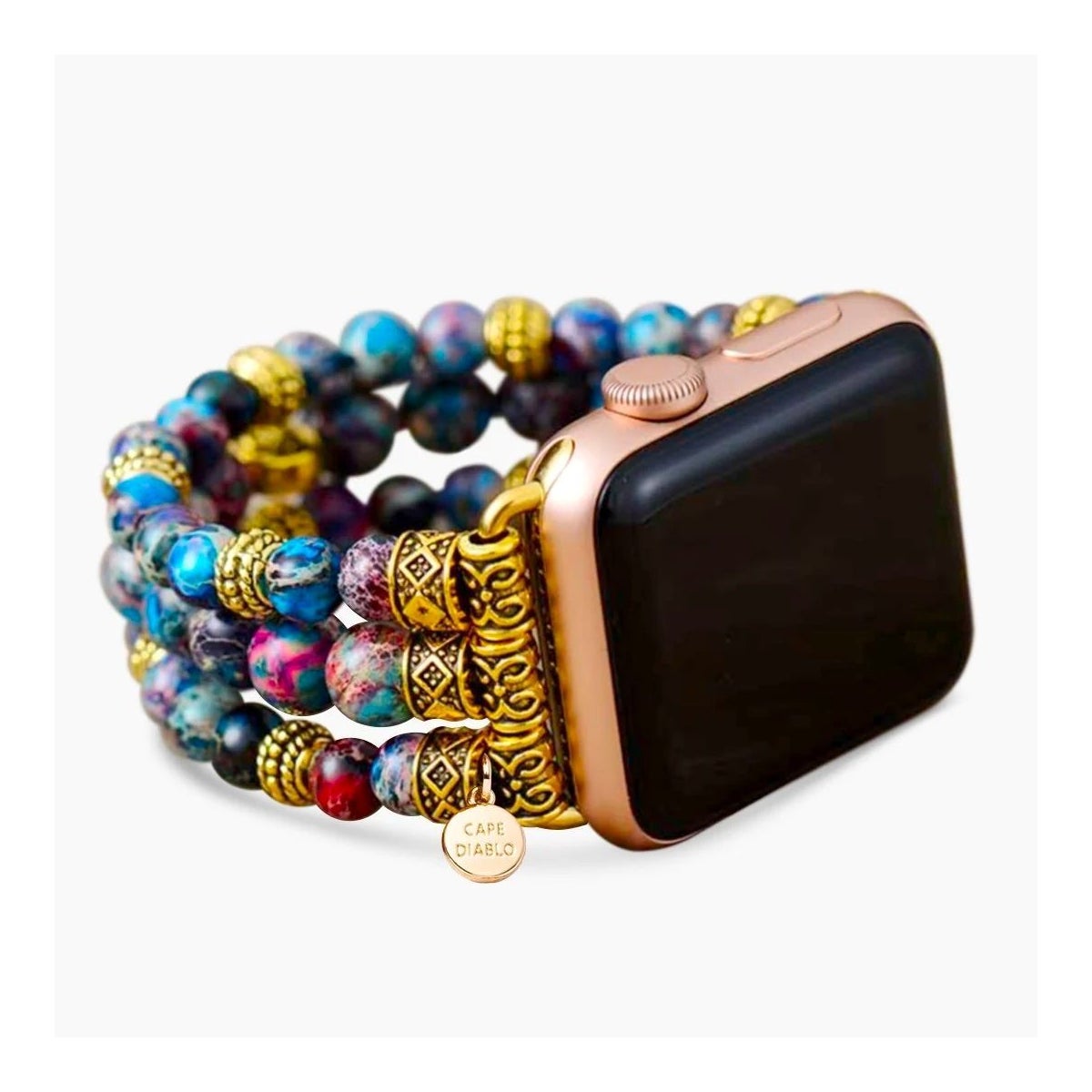 Deep Sea Jasper Stretch Apple Watch Strap Large