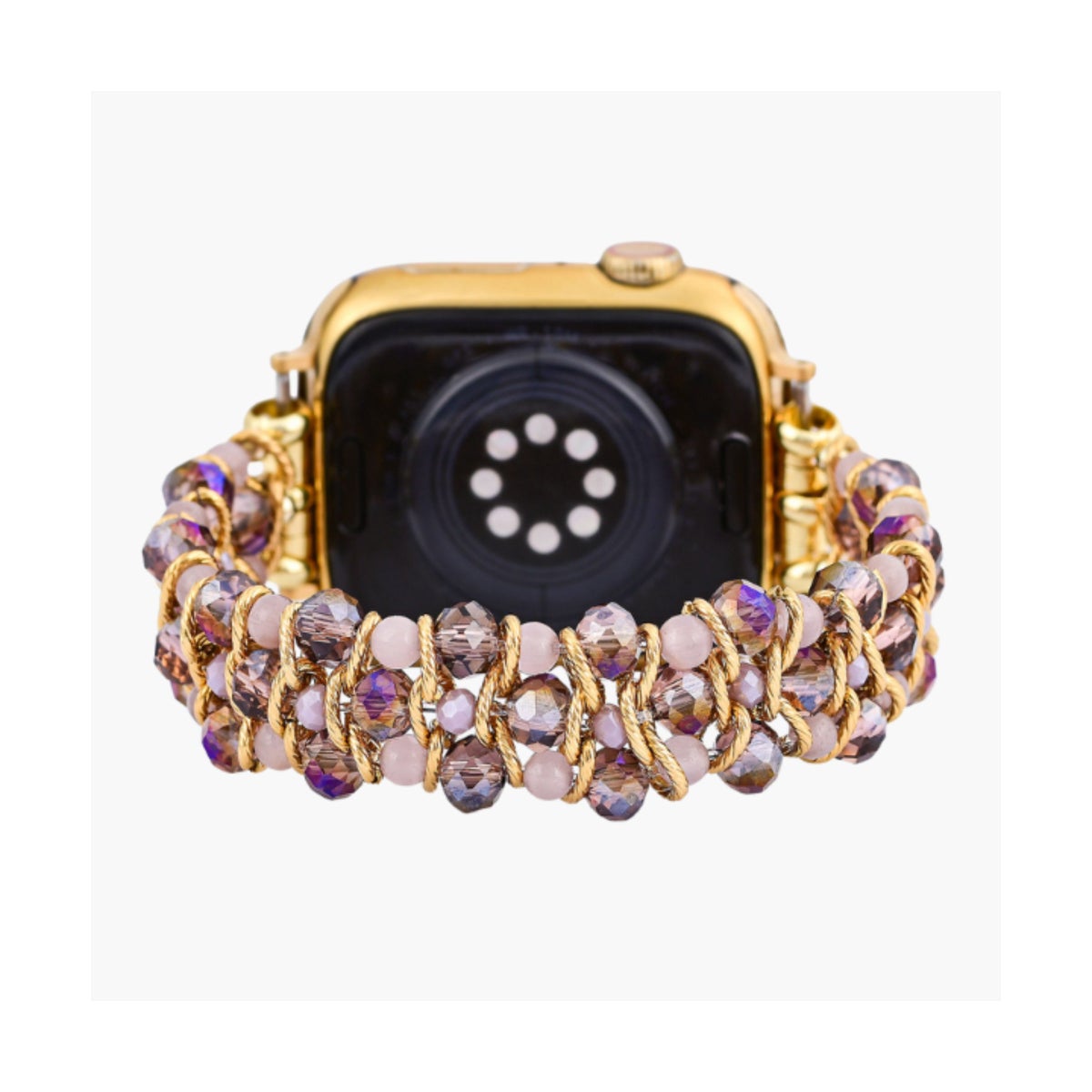 Golden Serenity Gem Braided Apple Watch Strap Large