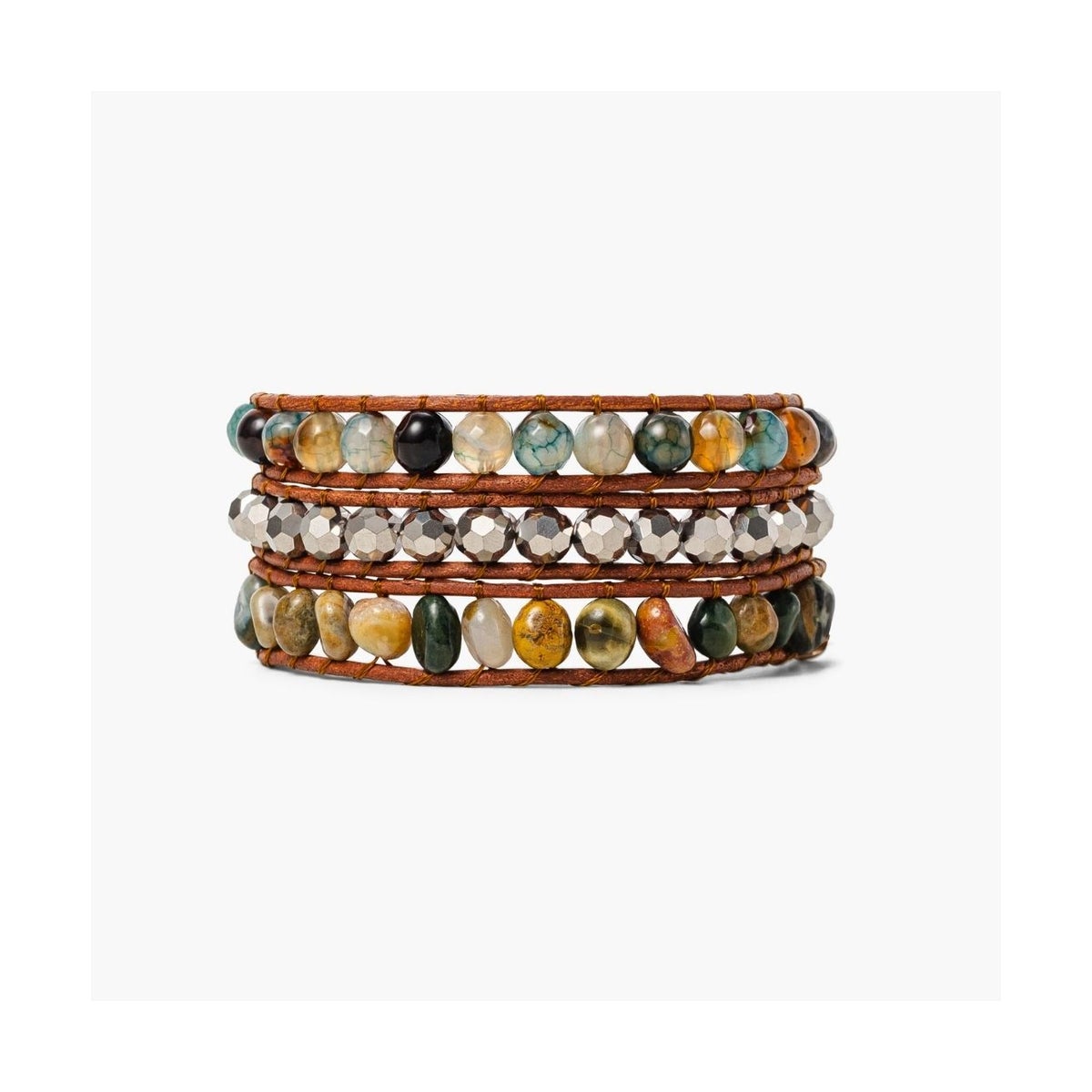Indian Agate Artisan Wrap Bracelet