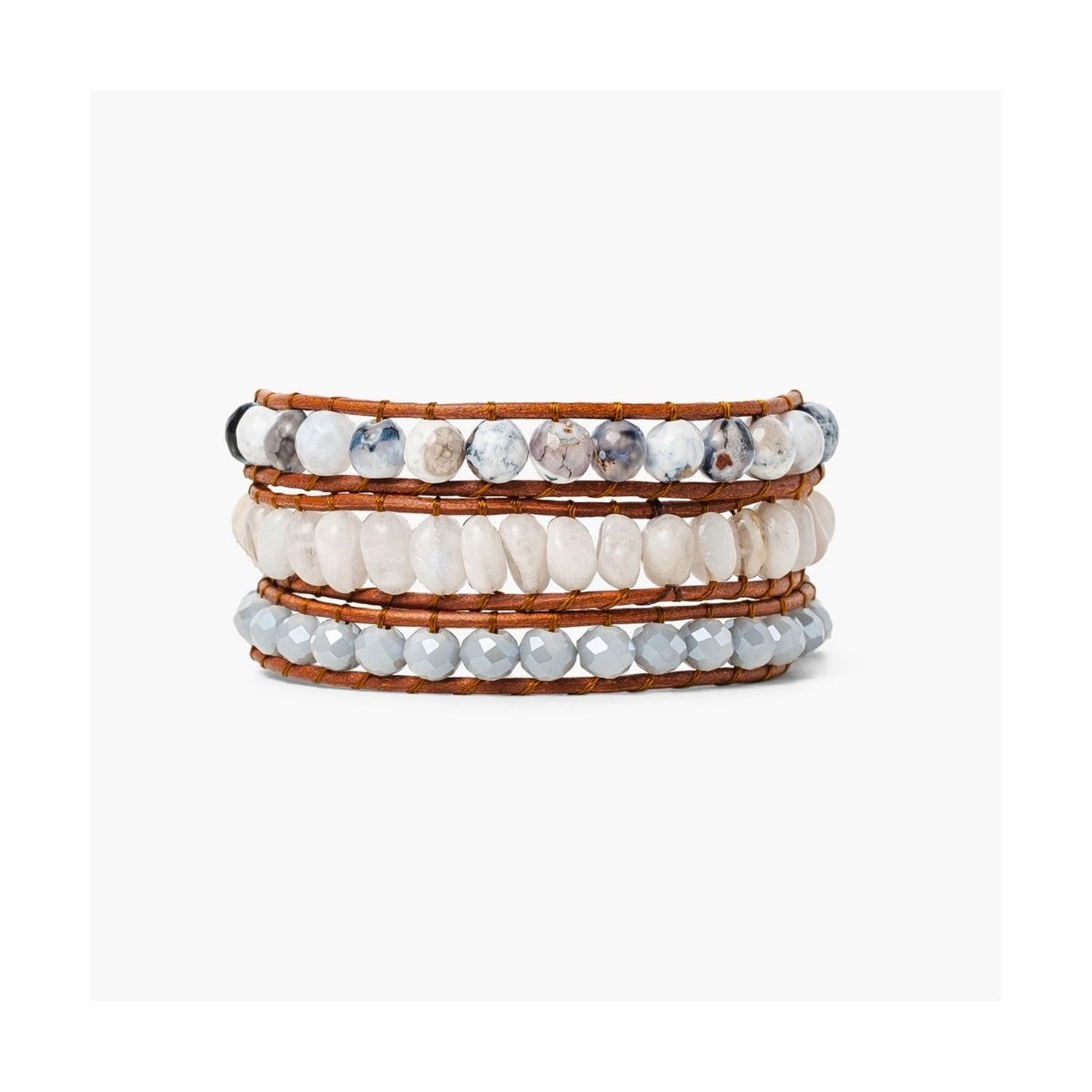 White Harmony Artisan Wrap Bracelet