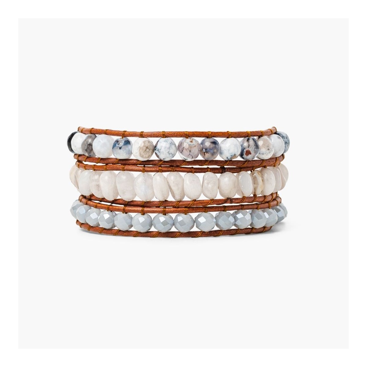 White Harmony Artisan Wrap Bracelet