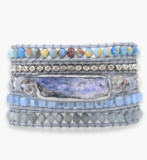 Healing Topaz Queen Silver Wrap Bracelet