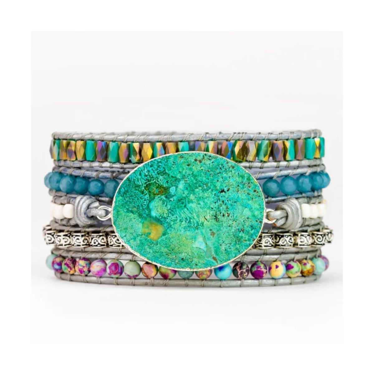 Ocean Jasper Protection Wrap Bracelet