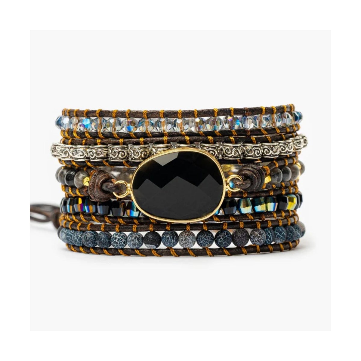 Onyx Moonlight Protection Wrap Bracelet