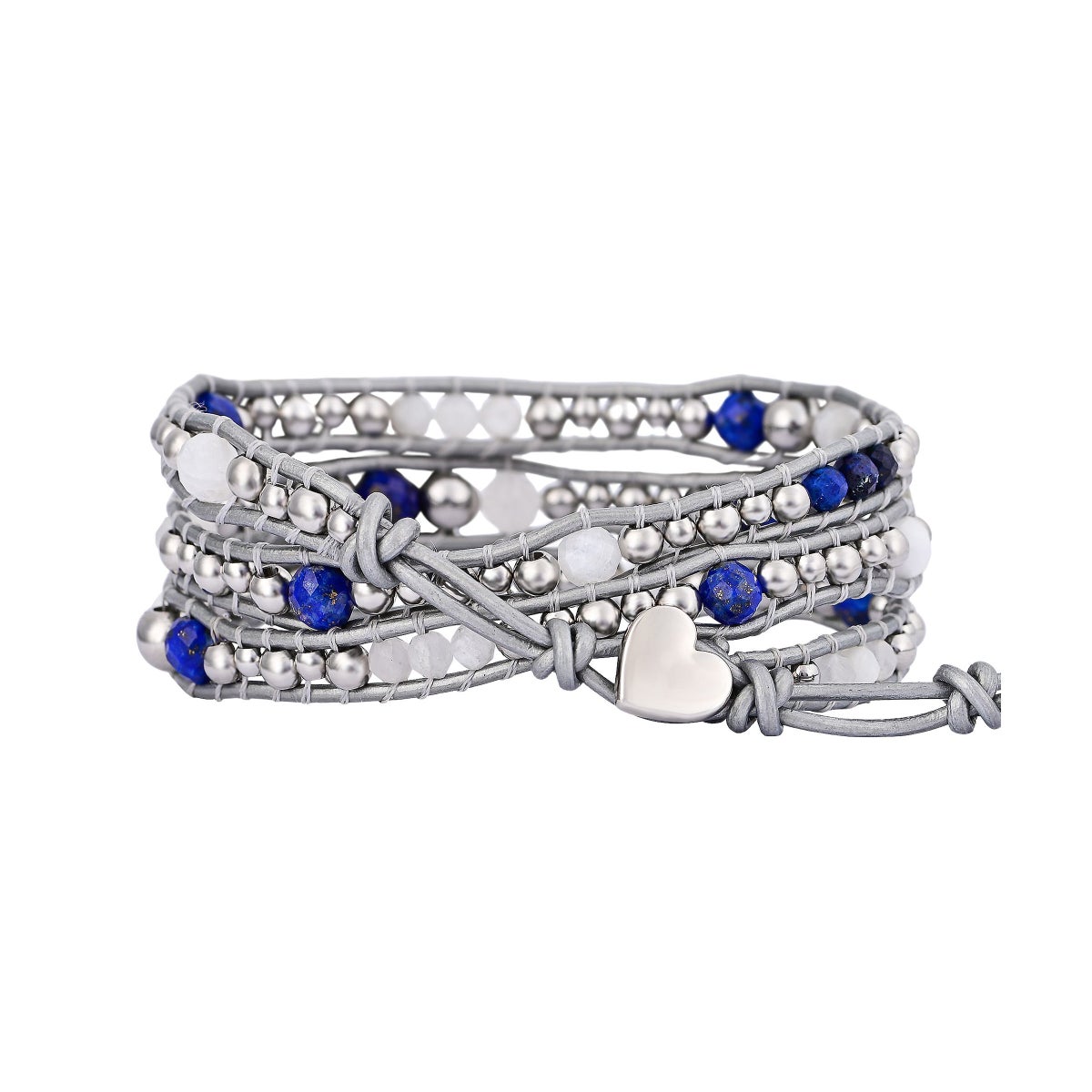 Celestial Lapis Heart Wrap Bracelet