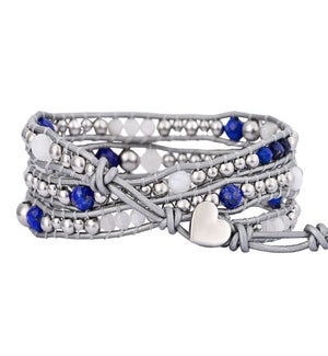 Celestial Lapis Heart Wrap Bracelet