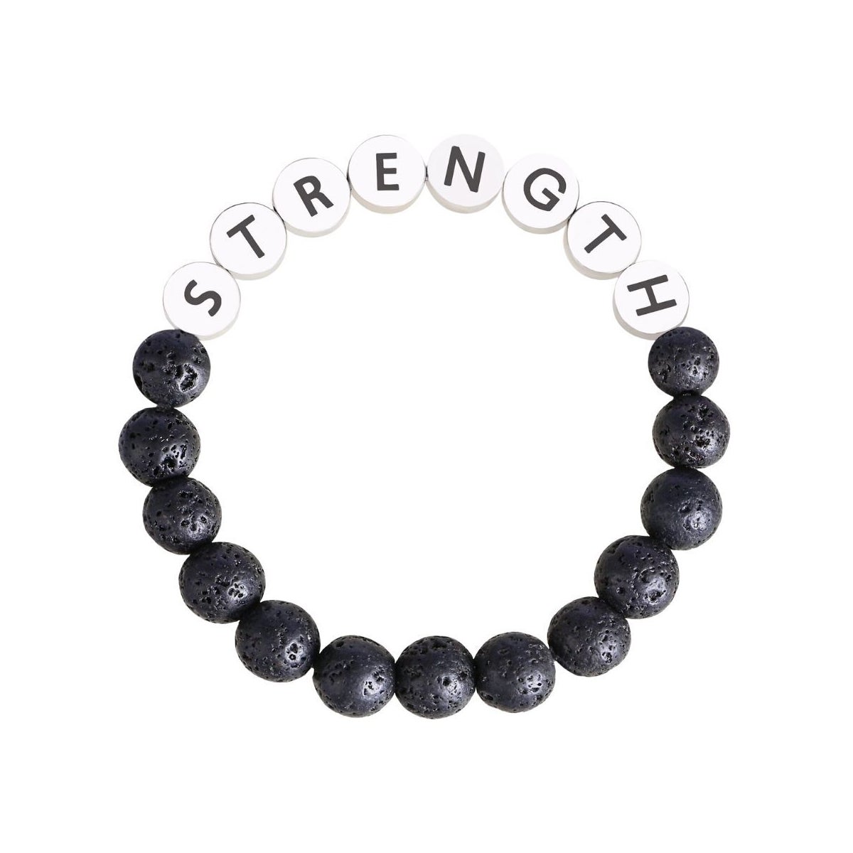 Lava Stone Strength Inspiration Bracelet