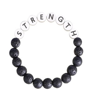 Lava Stone Strength Inspiration Bracelet