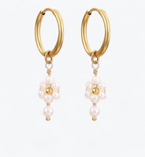 Blossom Pearl Hoop Earrings