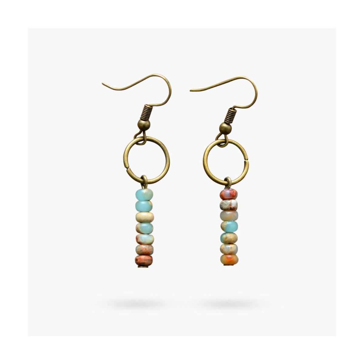 Natural Stone Jasper Earrings