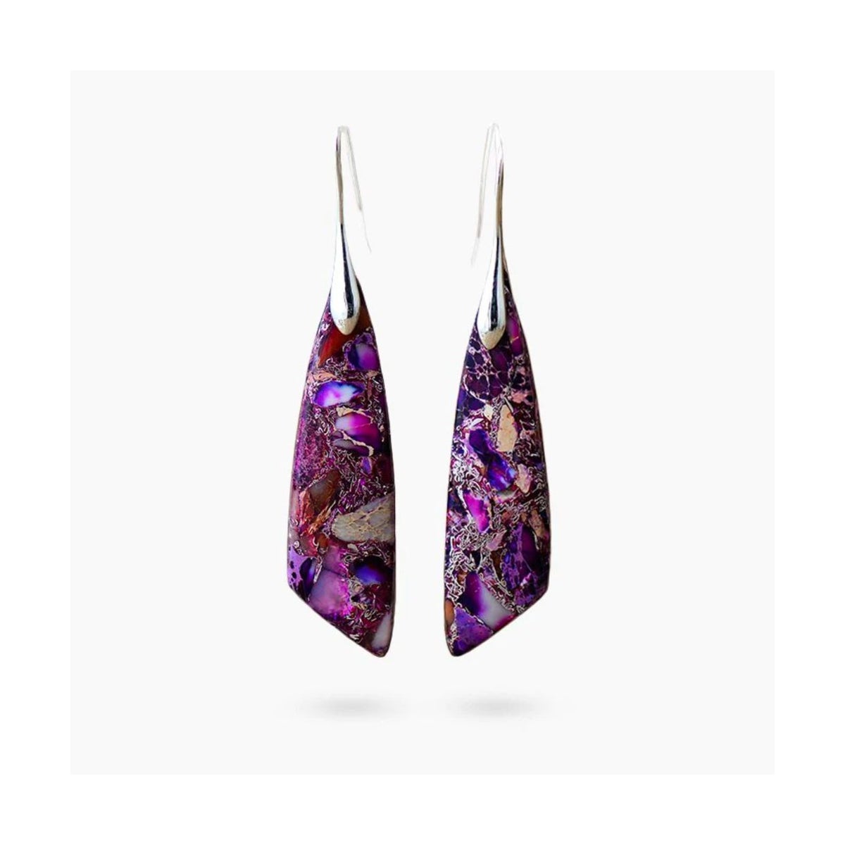 Purple Jasper Hook Earrings