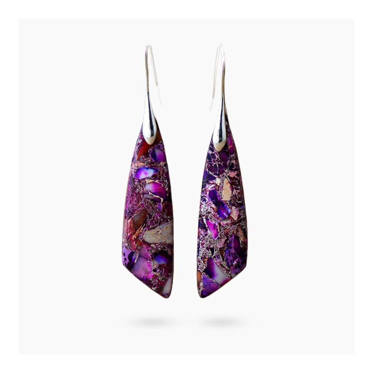 Purple Jasper Hook Earrings