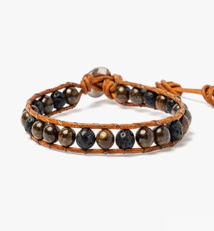 Bronzite and Lava Bracelet