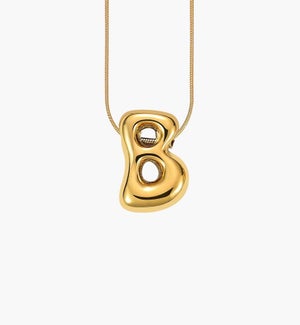 Golden Glow Bubble Letter Necklace - B