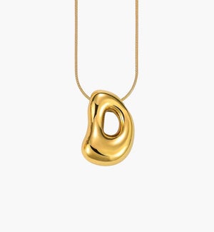 Golden Glow Bubble Letter Necklace - D