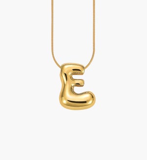 Golden Glow Bubble Letter Necklace - E