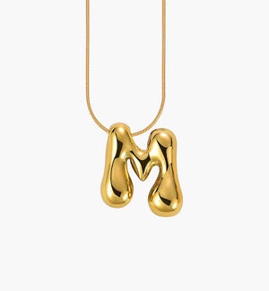 Golden Glow Bubble Letter Necklace - M